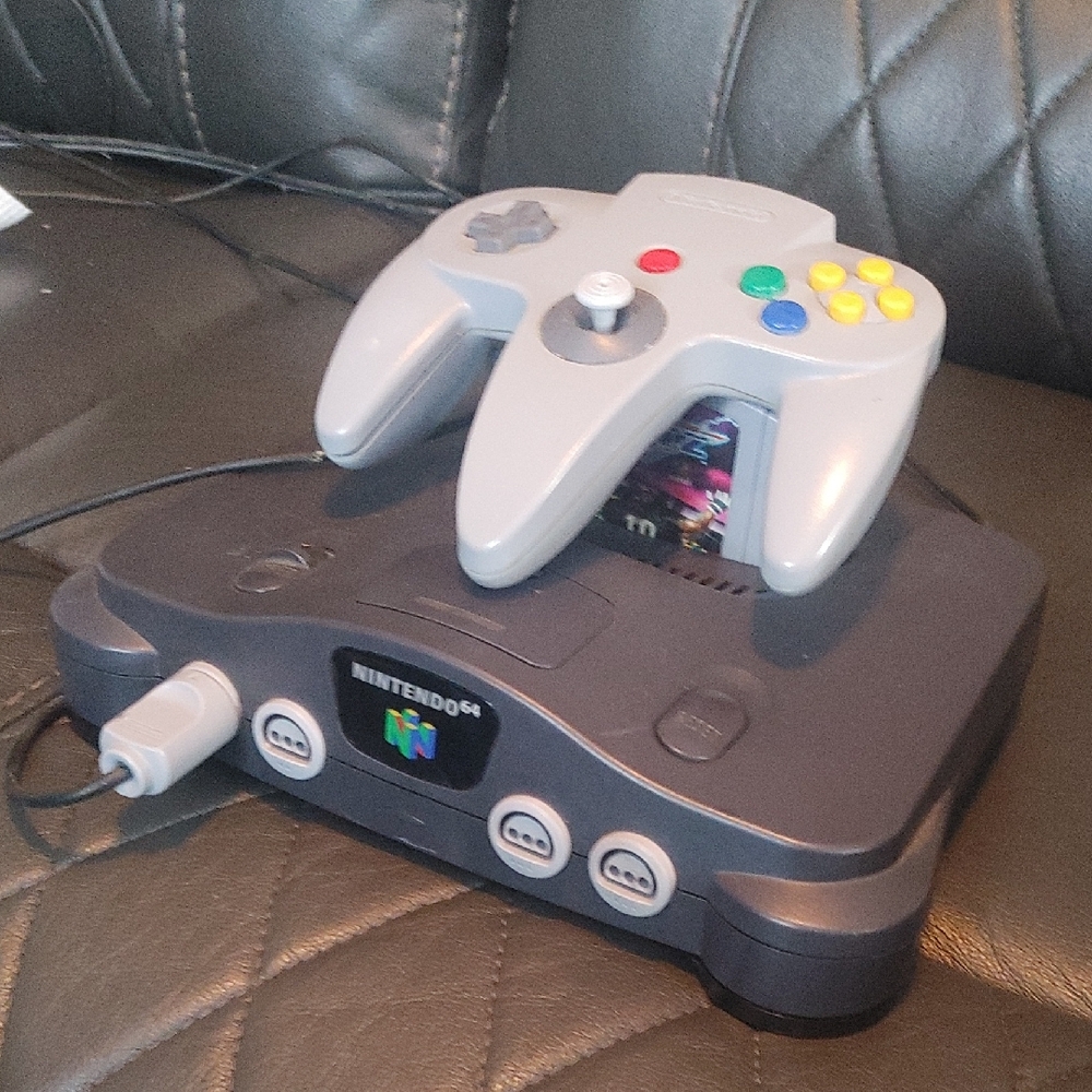 Nintendo 64 Black Console with Gray Controller